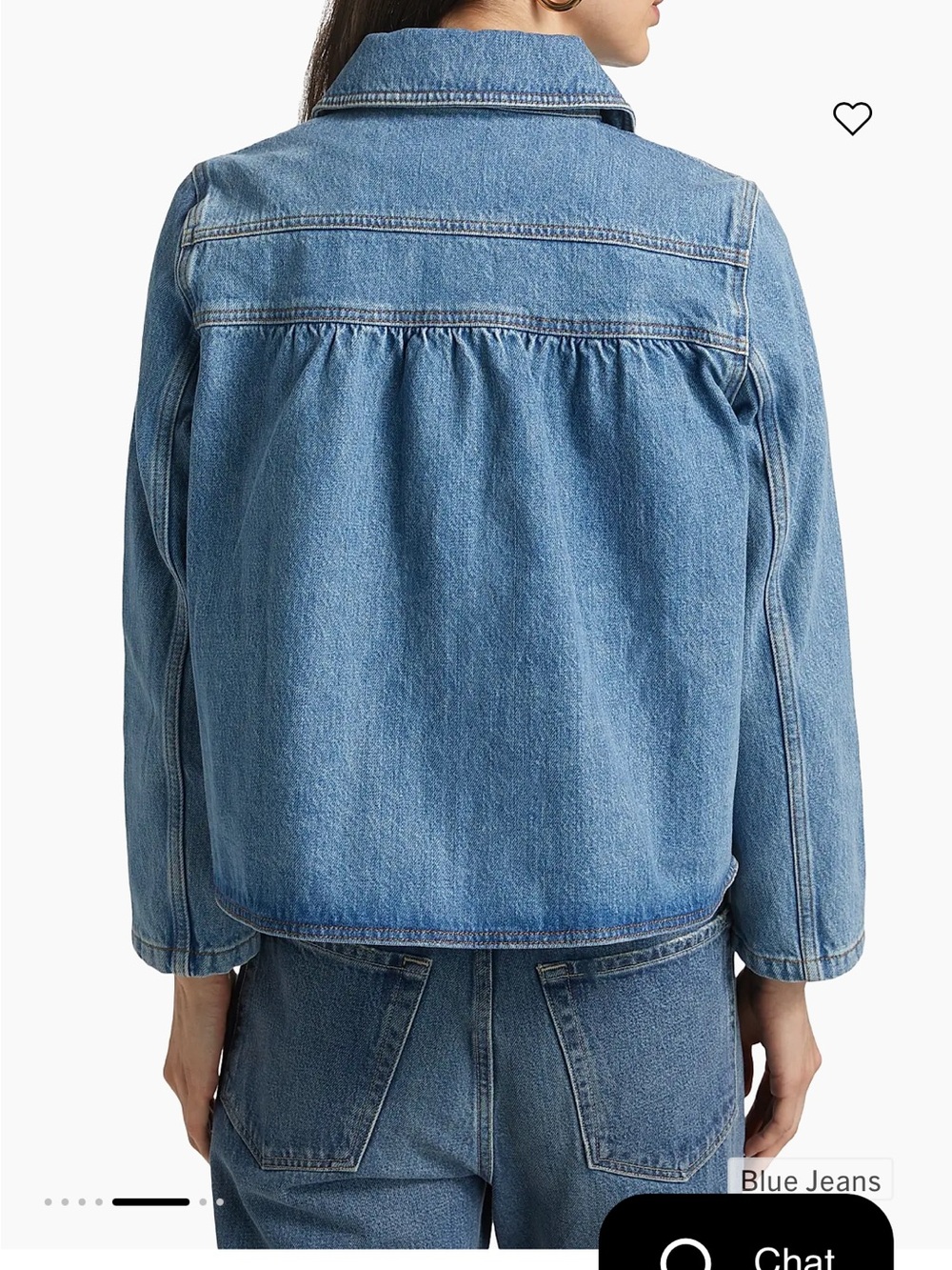 ba&sh Light Blue Denim Jacket with Rounded Collar - Picture 3 of 3